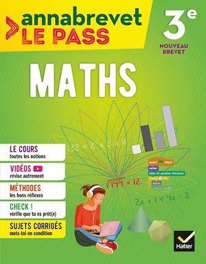 Couverture ebook de Annabrevet Le Pass - Maths 3e, de Caroline Bureau, Jean-Pierre Bureau, Emmanuelle Michaud