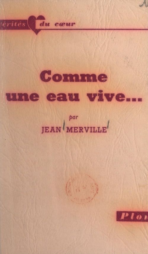 Couverture ebook de Comme un eau vive..., de Jean Merville