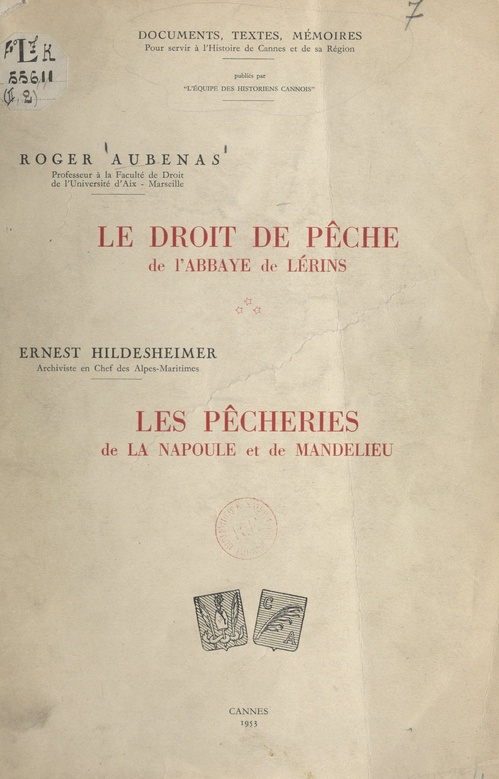 ebook cover of Le droit de pêche de l'abbaye de Lérins, by Ernest Hildesheimer, Roger Aubenas