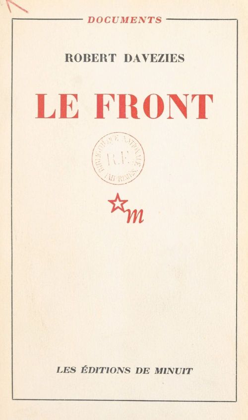 ebook cover of Le Front, by Robert Davezies