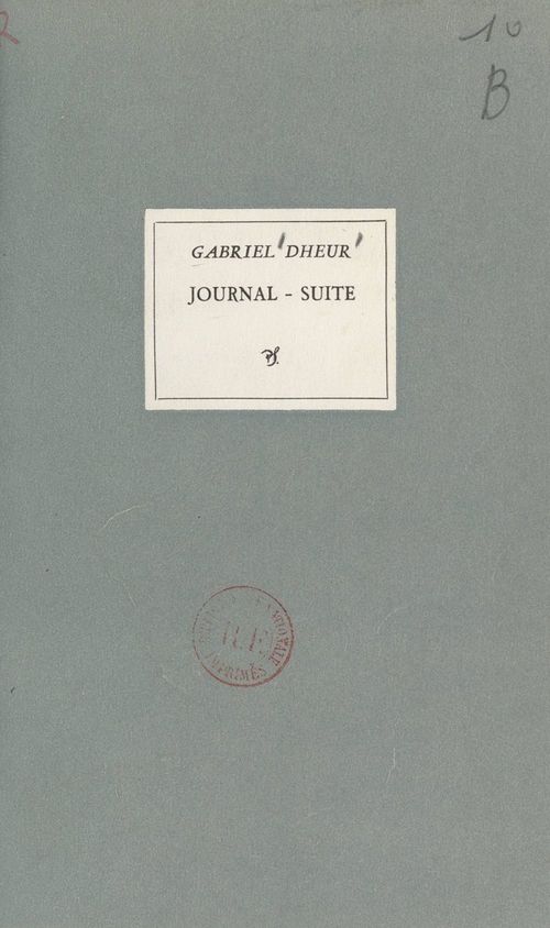 Couverture ebook de Journal (2), de Gabriel Dheur