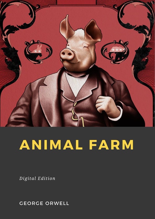 ebook cover of Animal farm, by George Orwell
