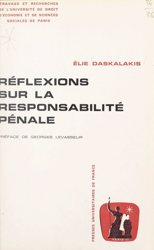 ebook cover of Réflexions sur la responsabilité pénale, by Elie Daskalakis