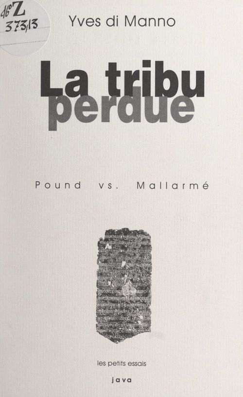 Couverture ebook de La tribu perdue : Pound vs. Mallarmé, de Yves Di Manno