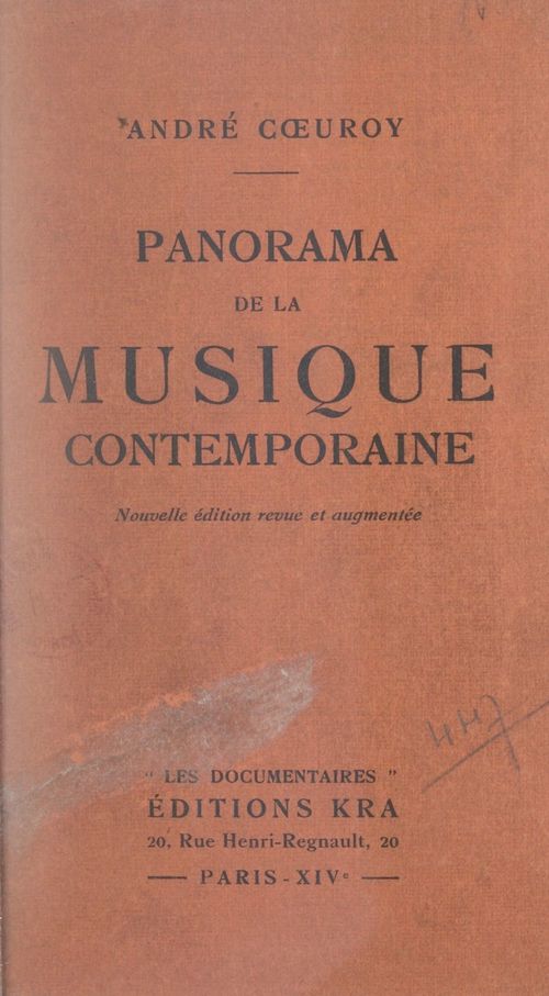 ebook cover of Panorama de la musique contemporaine, by André Coeuroy
