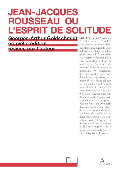 ebook cover of Jean-Jacques Rousseau ou l´esprit de solitude, by Goldschmidt G-A.