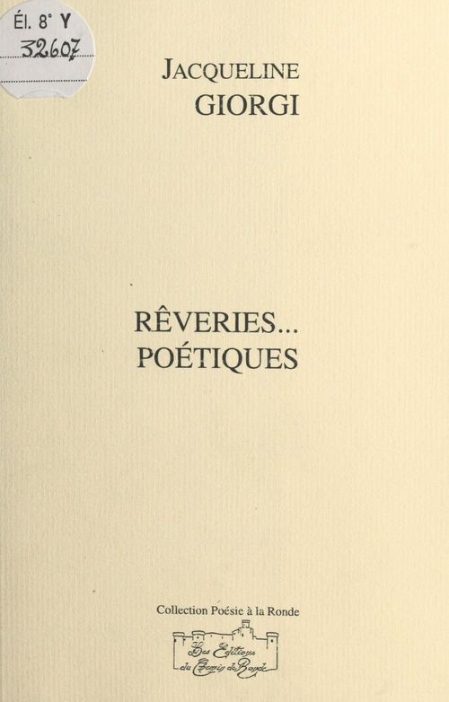 ebook cover of Rêveries poétiques, by Jacqueline Giorgi