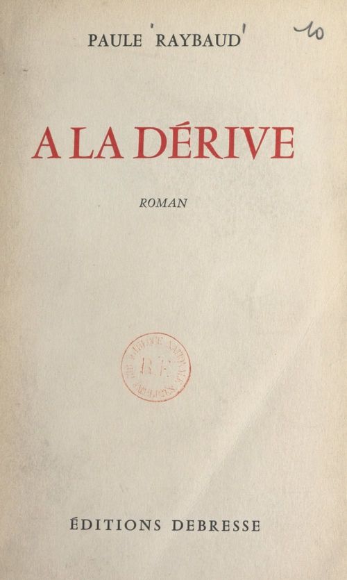 ebook cover of À la dérive, by Paule Raybaud