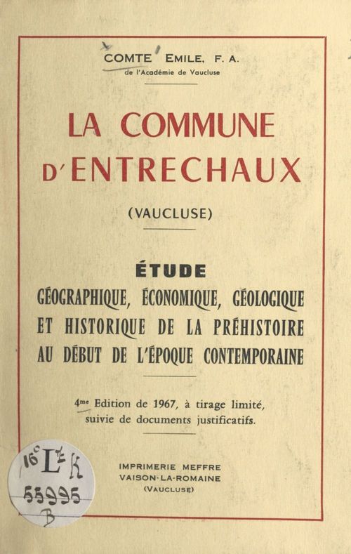 ebook cover of La commune d'Entrechaux (Vaucluse), by Emile Comte