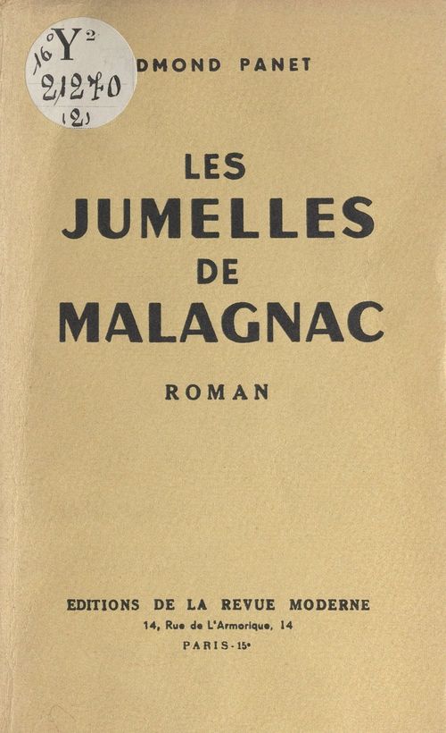 ebook cover of Les jumelles de Malagnac, by Edmond Panet