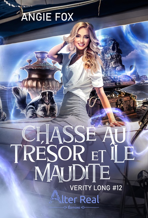 Couverture ebook de Chasse au trésor et île maudite, de Angie Fox