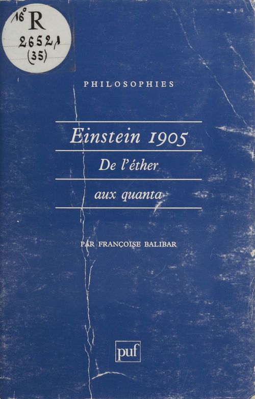 ebook cover of Einstein 1905, by Françoise Balibar