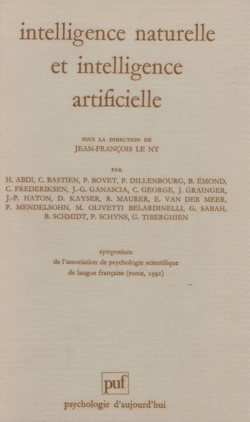ebook cover of Intelligence naturelle, intelligence artificielle, by Ass.De Psychologie Scient.