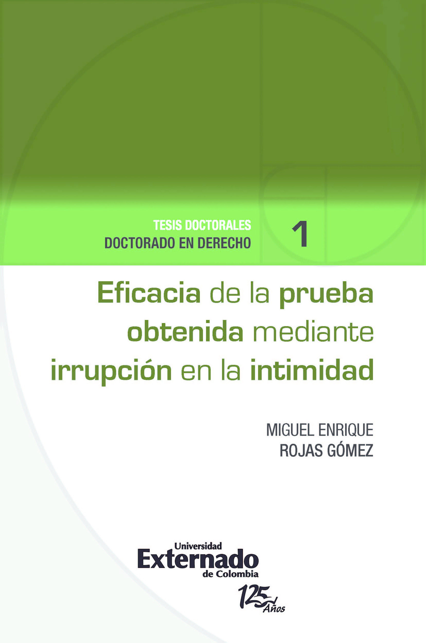 Couverture ebook de Eficacia de la prueba obtenida mediante irrupción en la intimidad, de Miguel Enrique Rojas Gómez