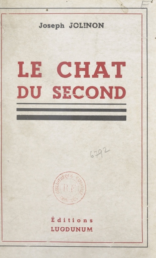 Couverture ebook de Le chat du second, de Joseph Jolinon