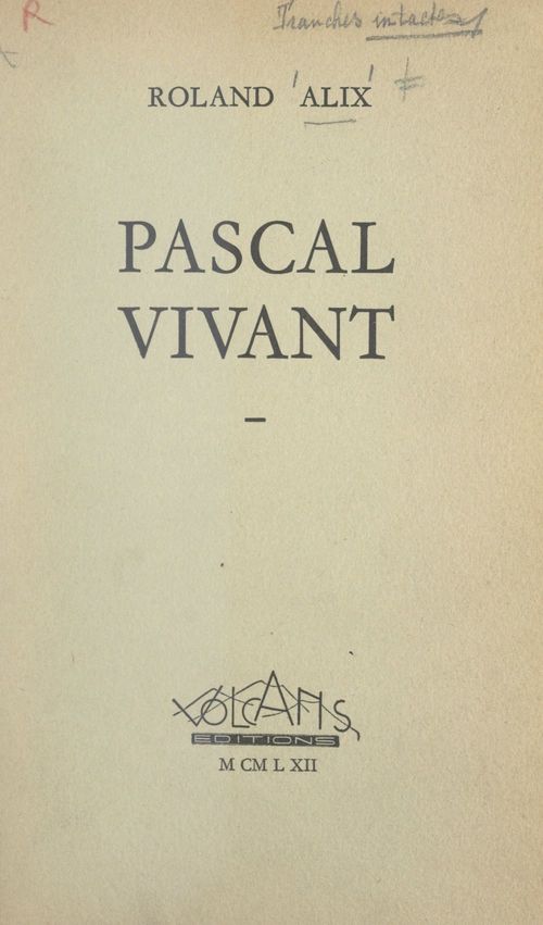 ebook cover of Pascal vivant, by Roland Alix