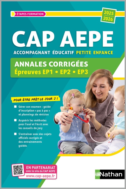 ebook cover of CAP Accompagnant éducatif petite enfance (AEPE) Annales corrigées EP 1 - EP 2 - EP3 2025-2026 - ePUB, by Louisa Rebih, Christelle Paccou