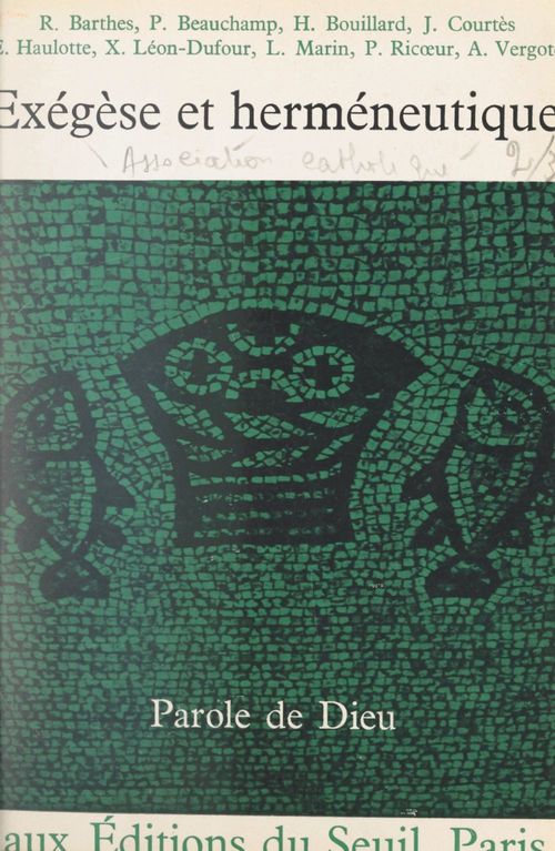 Couverture ebook de Exégèse et herméneutique, de Roland Barthes, Paul Beauchamp