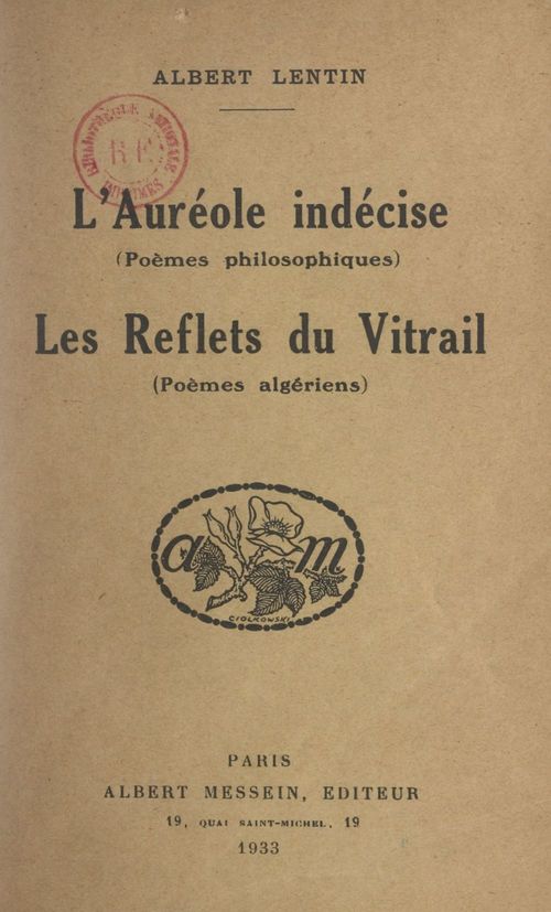 Couverture ebook de L'auréole indécise (poèmes philosophiques), de Albert Lentin