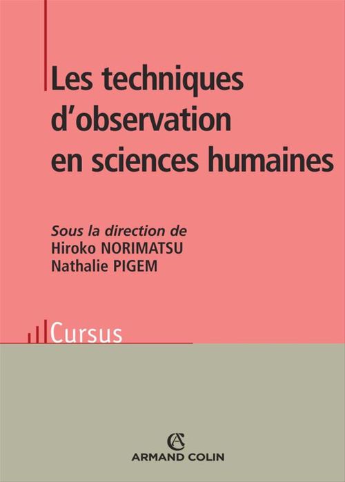 Couverture ebook de Les techniques d'observation en sciences humaines, de