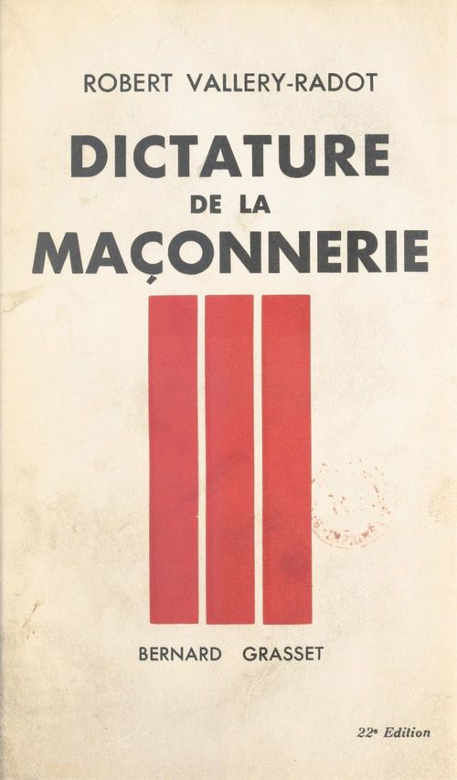 ebook cover of Dictature de la maçonnerie, by Robert Vallery-Radot