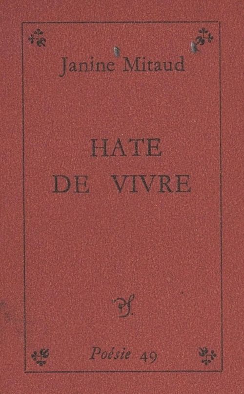 ebook cover of Hâte de vivre, by Janine Mitaud