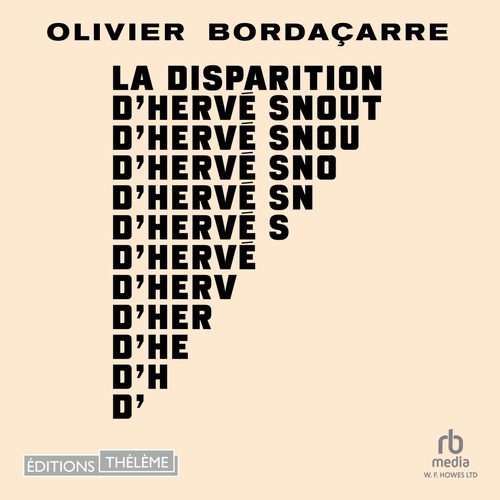 audiobook cover of La Disparition d'Hervé Snout, by Olivier Bordaçarre