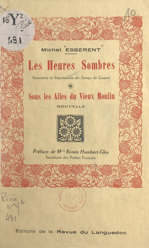ebook cover of Les heures sombres (souvenirs et impressions du temps de guerre), by Michel Esserent