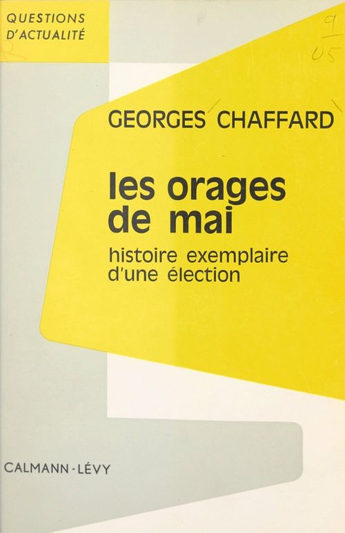 Couverture ebook de Les orages de mai, de Georges Chaffard