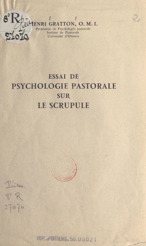 ebook cover of Essai de psychologie pastorale sur le scrupule, by Henri Gratton