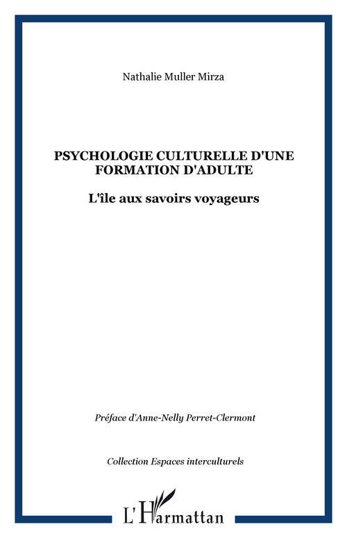 Couverture ebook de Psychologie culturelle d'une formation d'adulte, de Nathalie Muller mirza