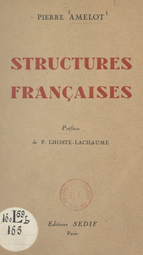 ebook cover of Structures françaises, by Pierre Amelot