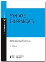Couverture ebook de La syntaxe du français, de Dominique Maingueneau