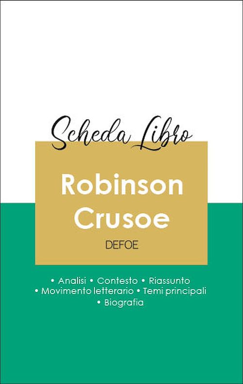 ebook cover of Scheda libro Robinson Crusoe (analisi letteraria di riferimento e riassunto completo), by Daniel Defoe