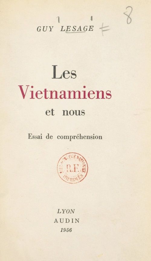 Couverture ebook de Les Viêtnamiens et nous, de Guy Lesage