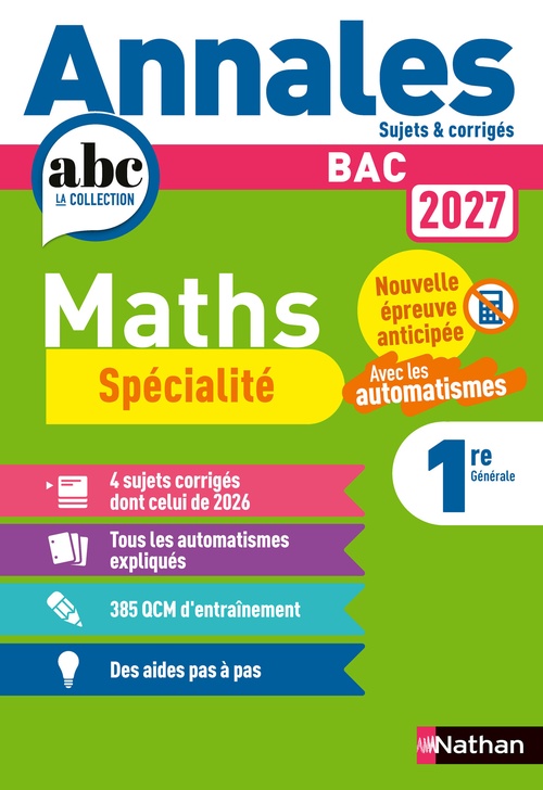 ebook cover of Annales Bac Maths 1ère - Spécialités, by Joël Ternoy, Isabelle Strancar