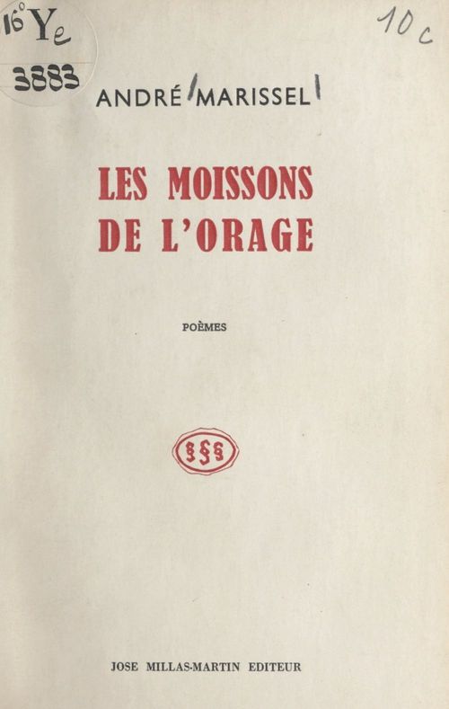 ebook cover of Les moissons de l'orage, by Andre Marissel