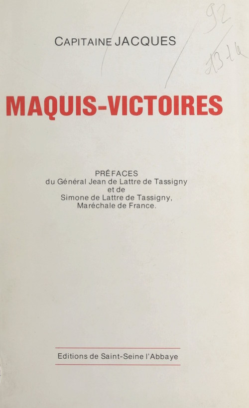 Couverture ebook de Maquis-victoires, de Jean-Charles Duboin (Capitaine Jacques)