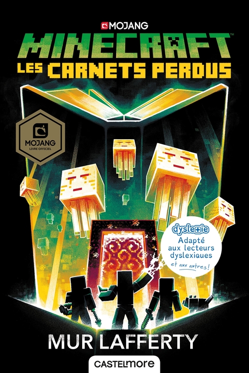 Couverture ebook de Minecraft officiel, T3 : Les Carnets perdus (version  dyslexique), de Mur Lafferty