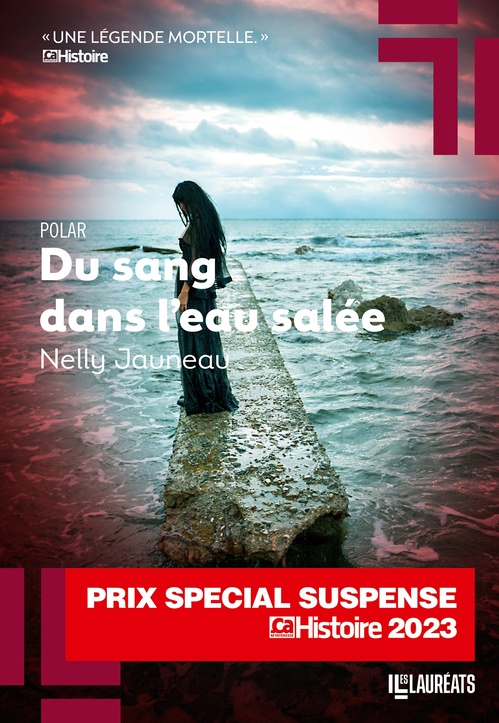 Couverture ebook de Du Sang dans l'eau salée - Prix Spécial Suspense 2023, de Nelly Jauneau