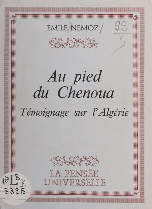 ebook cover of Au pied du Chenoua, by Emile Nemoz