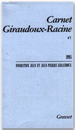 ebook cover of Carnet Giraudoux Racine Tome 1, by Jean Giraudoux, Jean-pierre Giraudoux