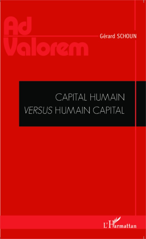 Couverture ebook de Capital humain versus humain capital, de Gérard Schoun