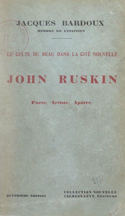 Couverture ebook de Le culte du beau dans la cité nouvelle, de Jacques Bardoux