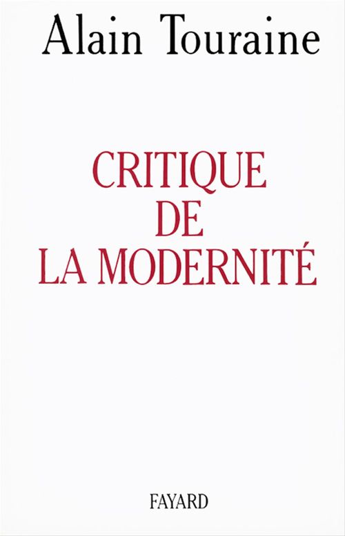 Couverture ebook de Critique de la modernité, de Alain Touraine