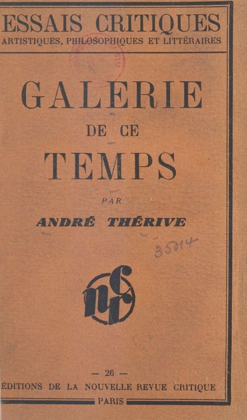 Couverture ebook de Galerie de ce temps, de Andre Therive