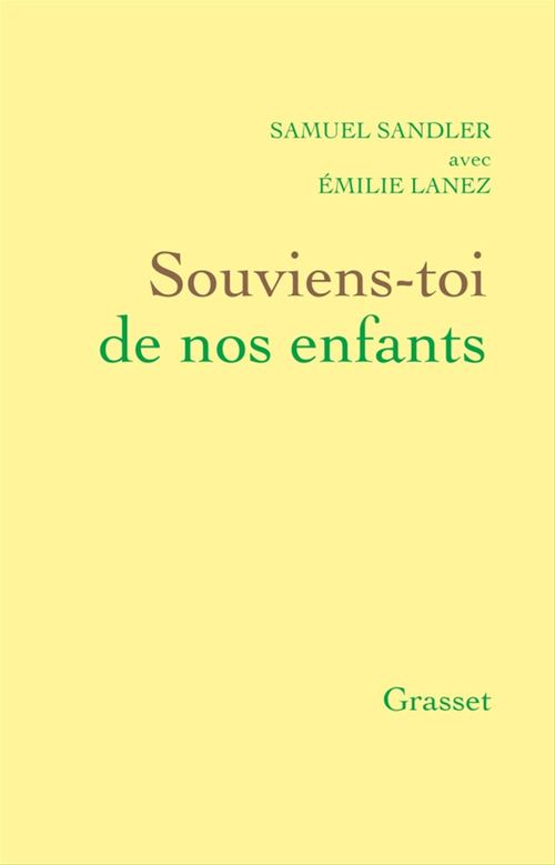 Couverture ebook de Souviens-toi de nos enfants, de Sandler Samuel