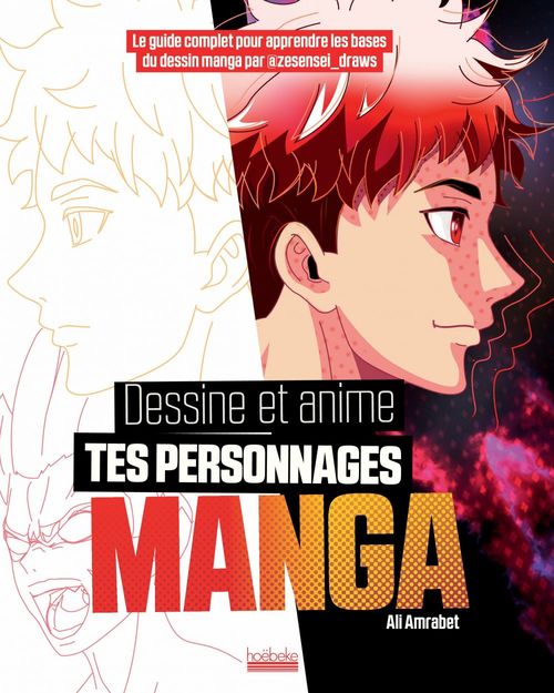 ebook cover of Dessine et anime tes personnages manga, by Ali Amrabet
