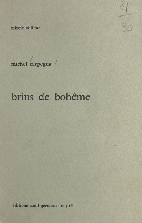 ebook cover of Brins de Bohême, by Michel Carpegna