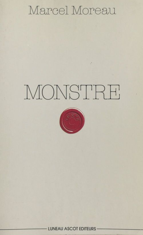 ebook cover of Monstre, by Marcel Moreau